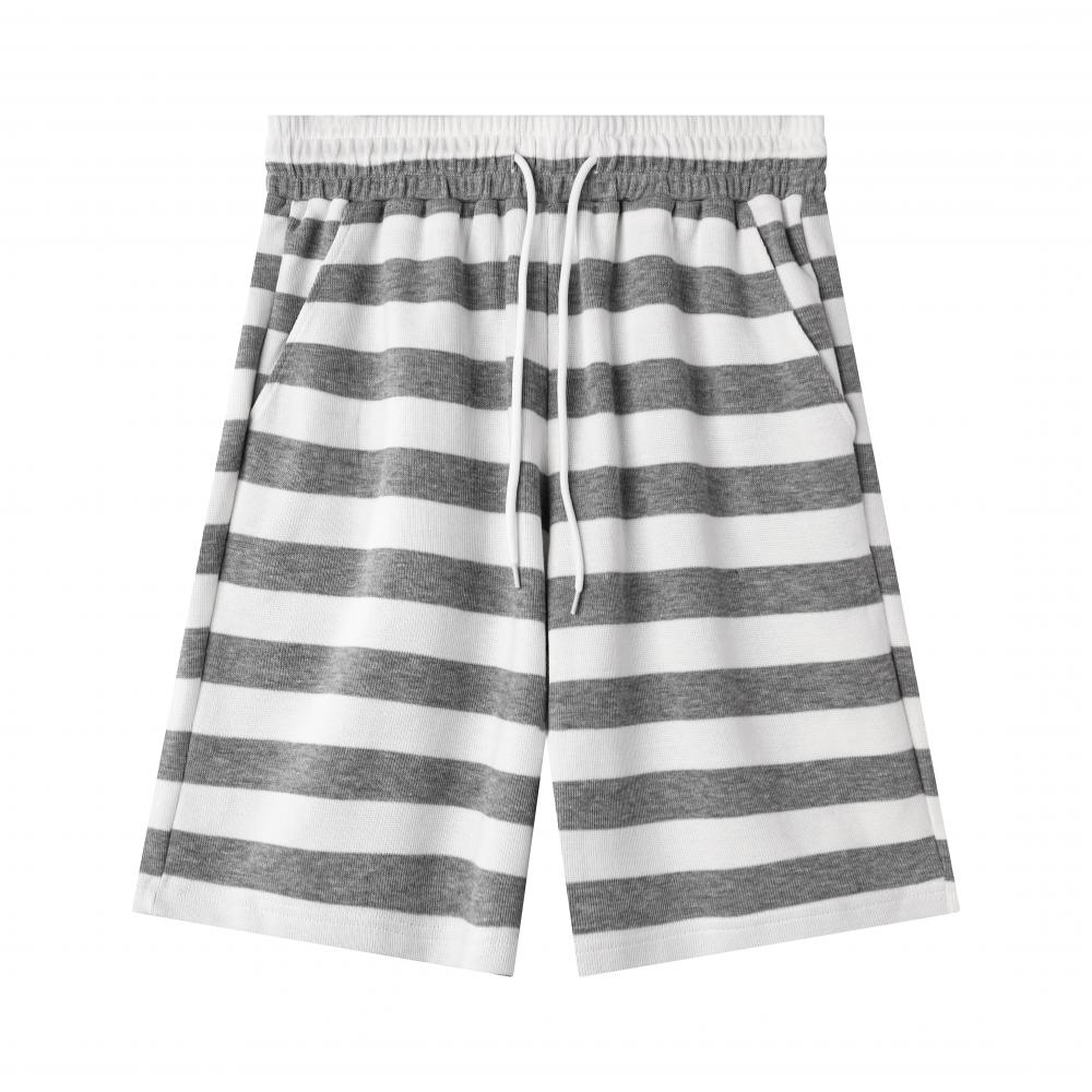 Color Woven Striped Shorts 37631 # Pants