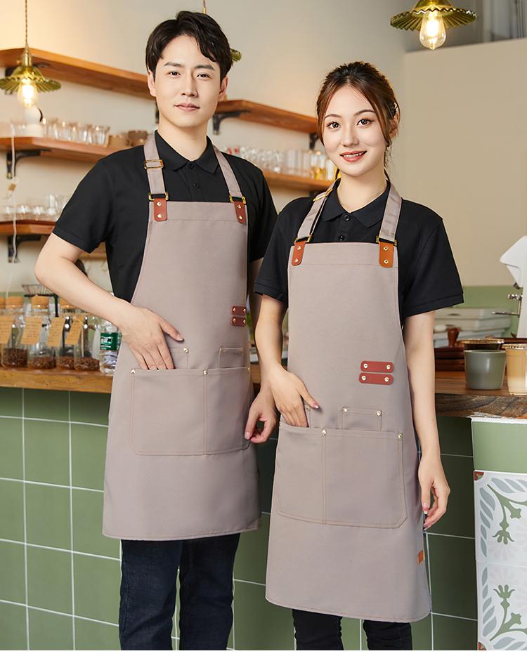 CX 010 # Hanging Neck Double Pocket Canvas Waterproof Apron