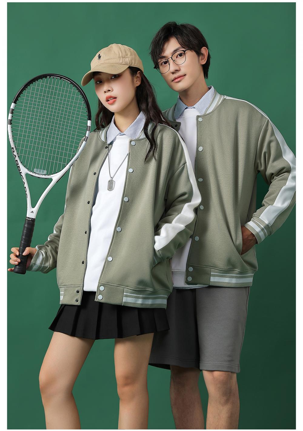 78111 # 380g Fashionable Contrasting Color Baseball Jacket