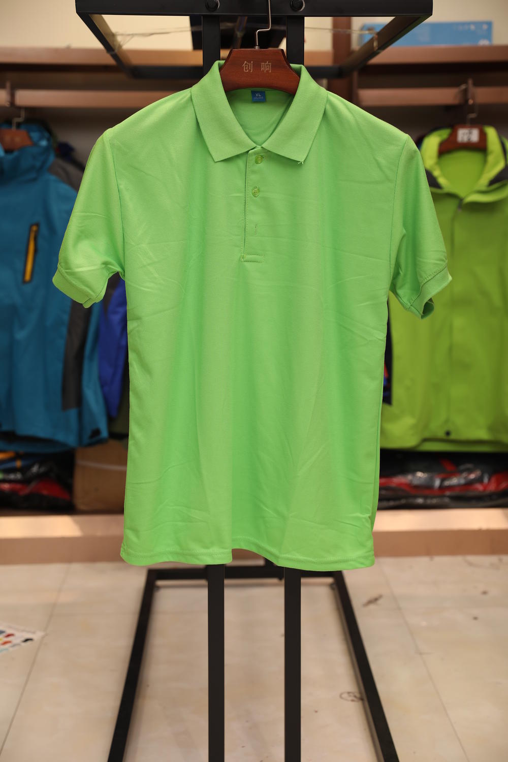 179TBL Solid Color Bead Polo Short Sleeved Lapel