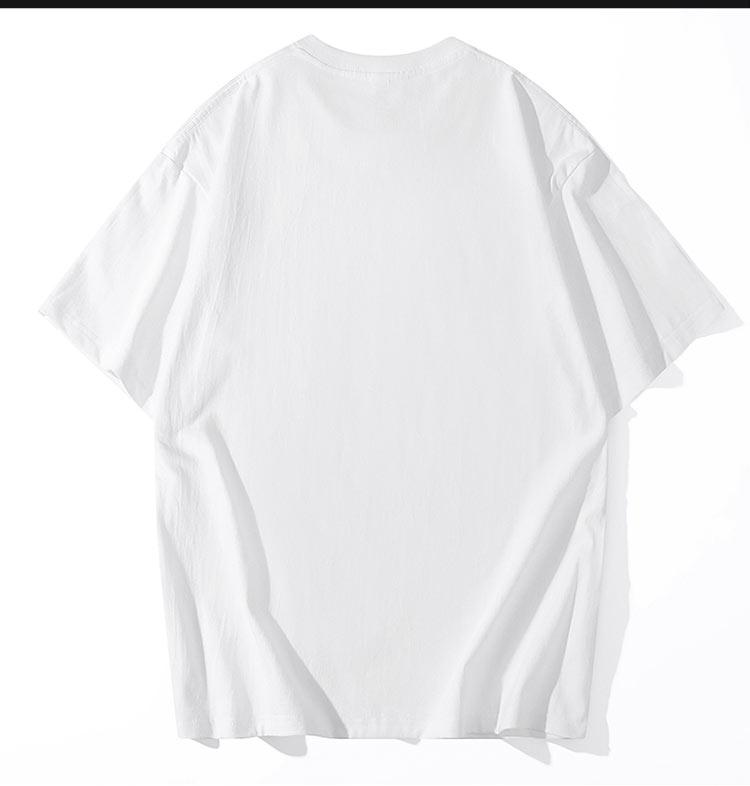 A5019-230g Off Shoulder Short Sleeved Round Neck Pure Cotton T-shirt