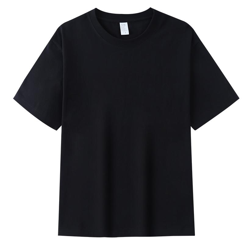 A5026-250g Double Yarn Combed Pure Cotton Half Sleeved T-shirt Short Sleeved Round Neck