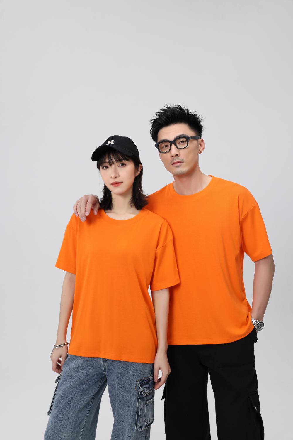 BT2666 (heavy Weight 260g, 32 Count Double Yarn Pure Cotton Round Neck) T-shirt With Loose Shoulder Width