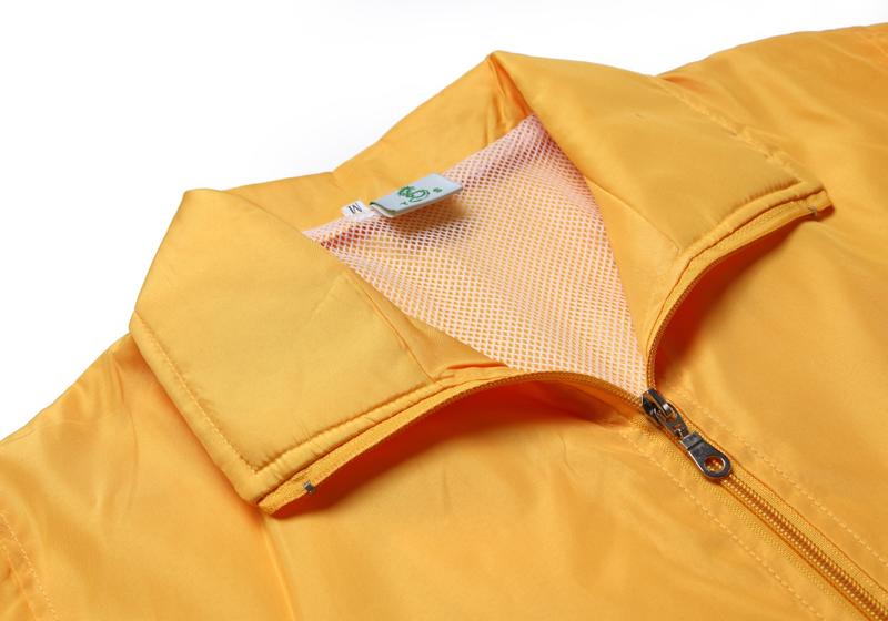 014A Peach Single Layer Windbreaker With White Edge Coat