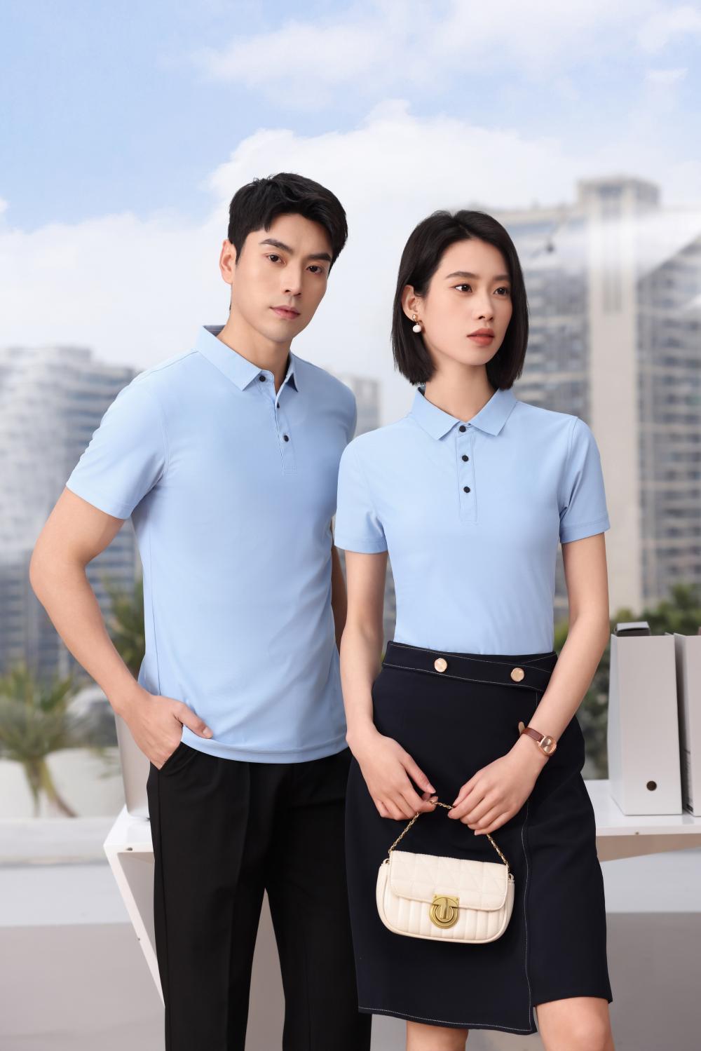 BT6678 High-end Semi Seamless Lapel Polo Short Sleeved Lapel