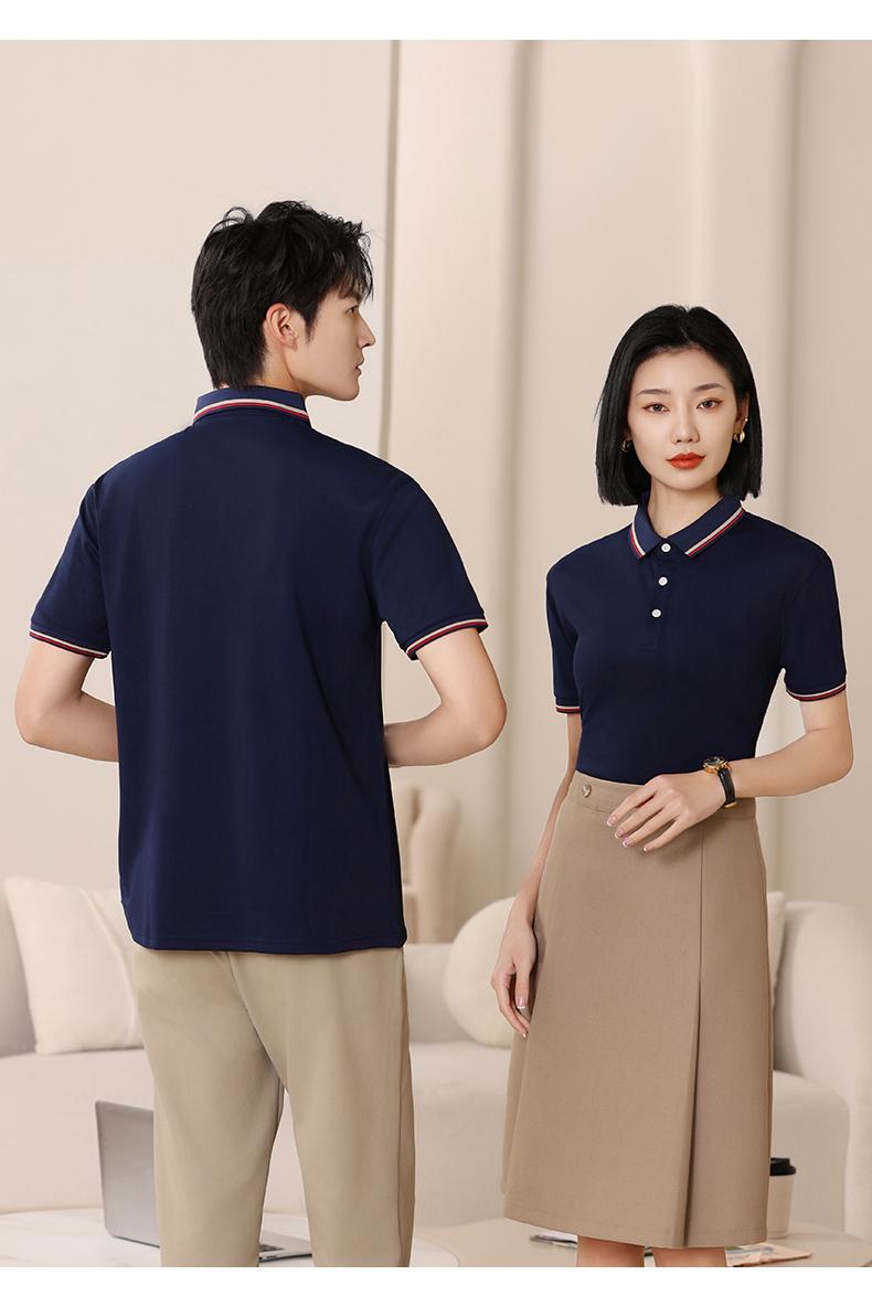 F6802-200 Gram Tencel T-shirt With Polo Collar And Polo Short Sleeved Collar