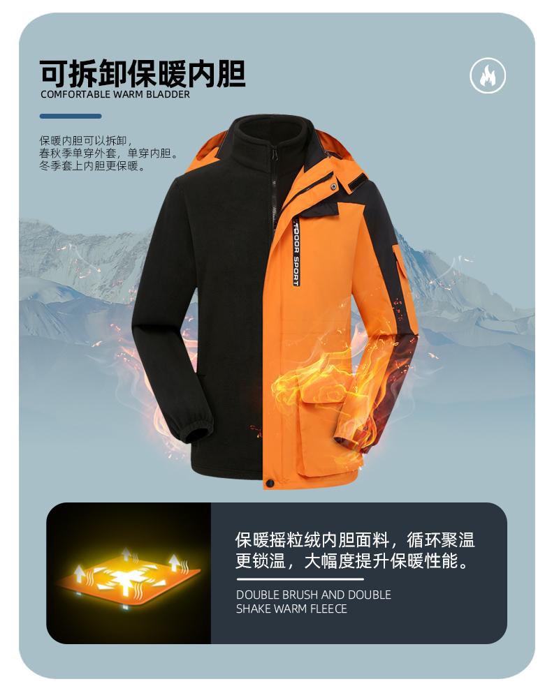 F1001 Three In One Fleece Jacket/down Jacket, Fashionable And Trendy Workwear Style, Urban Outdoor Sports