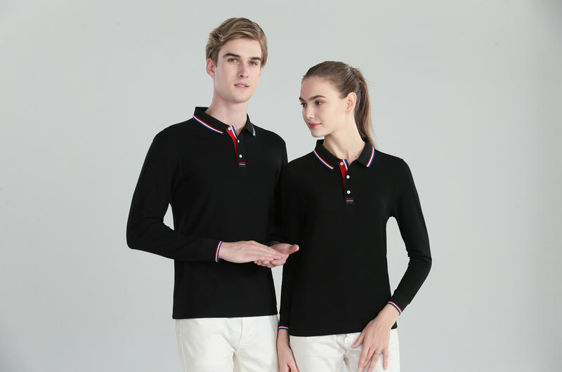 CX 9909A # Three Bar Long Sleeved Lapel Polo