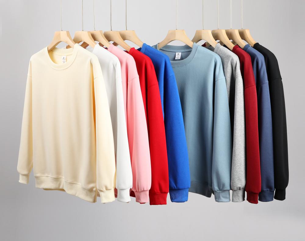 Composite Cotton Top Silk Shoulder Sweatshirt Round Neck