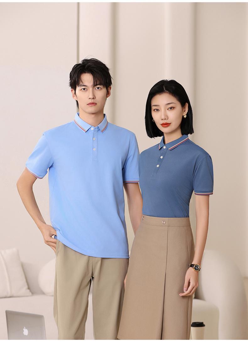 F6803-200 Gram Tencel T-shirt With Polo Collar And Polo Short Sleeved Collar