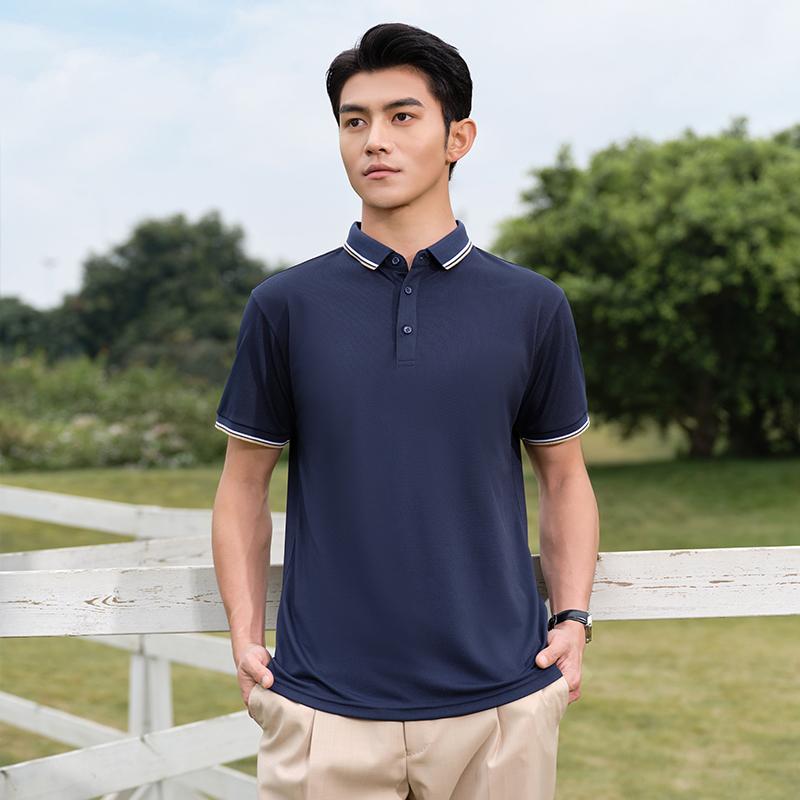 2302 Parallel Bar Lapel Polo Short Sleeved Lapel