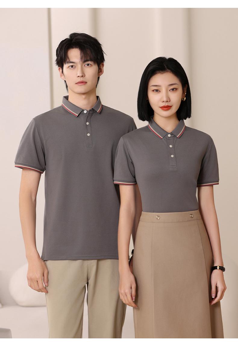 F6803-200 Gram Tencel T-shirt With Polo Collar And Polo Short Sleeved Collar