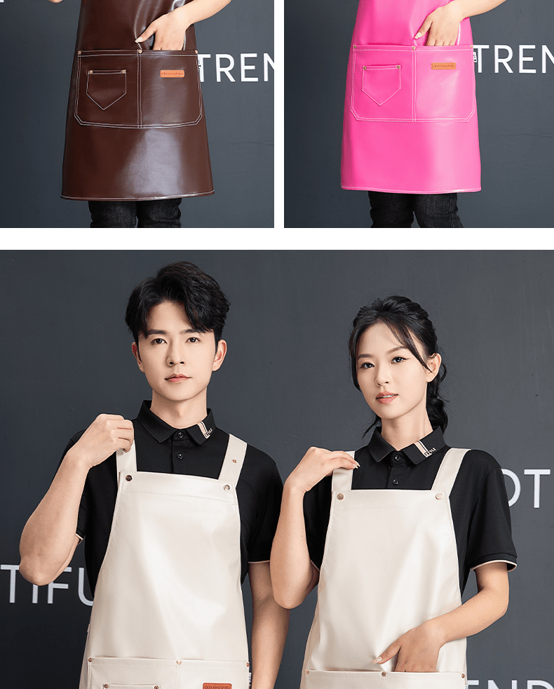 CX P07 # Adjustable H-Shoulder Strap Soft Leather Apron