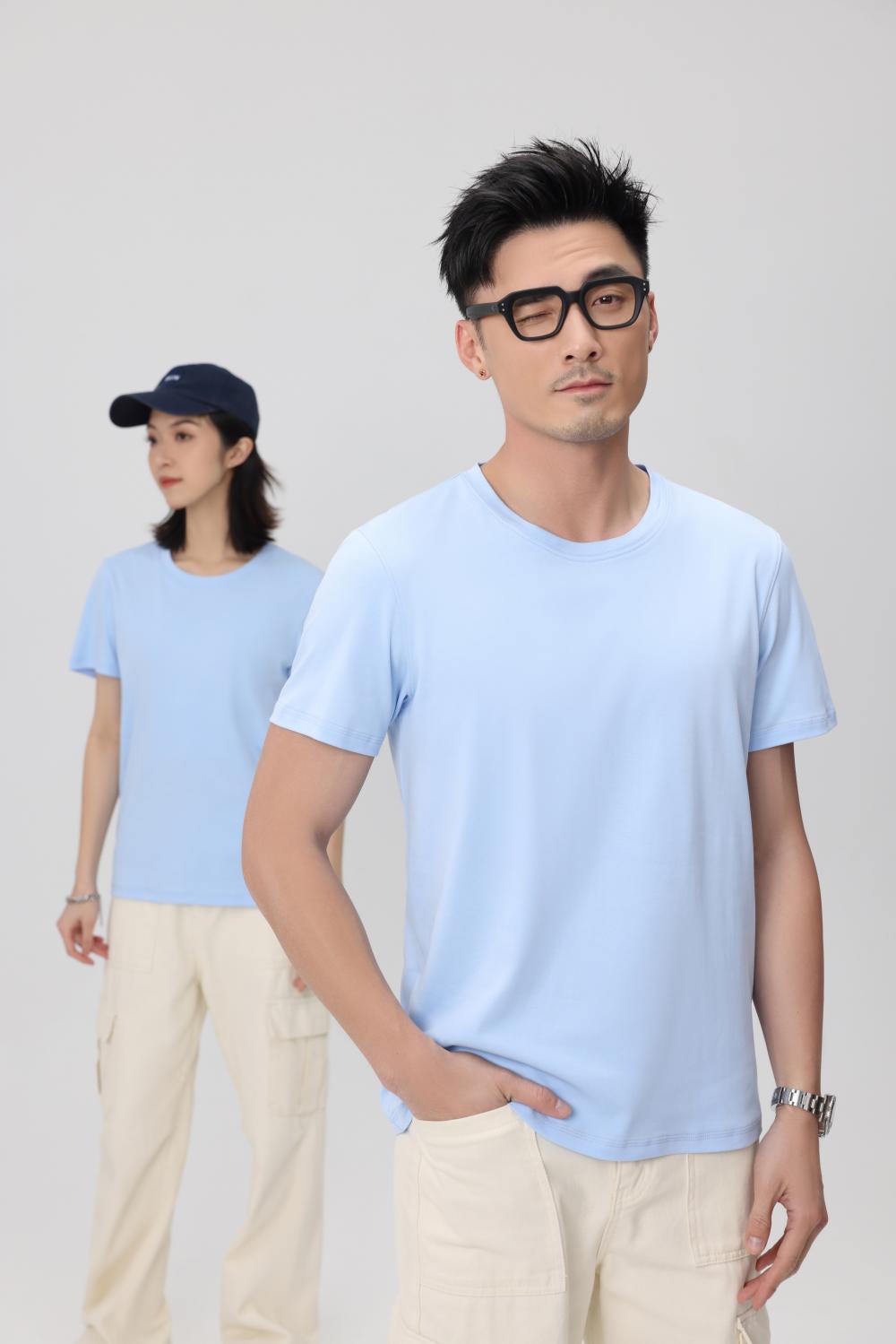 BT2555 (50 Count 220g Pure Cotton Three Proof T) T-shirt Short Sleeved Round Neck