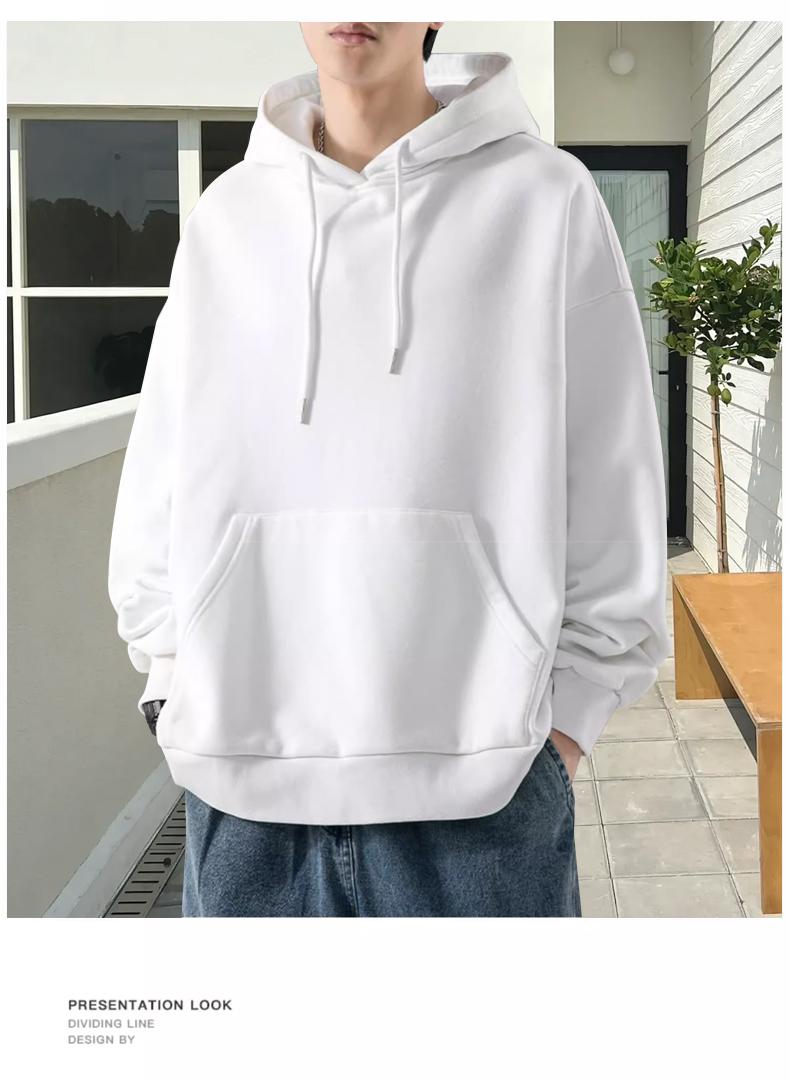 Full Polyester Cotton Left Diagonal Double Hoodie With Hat, Front Shoulder, Round Neck