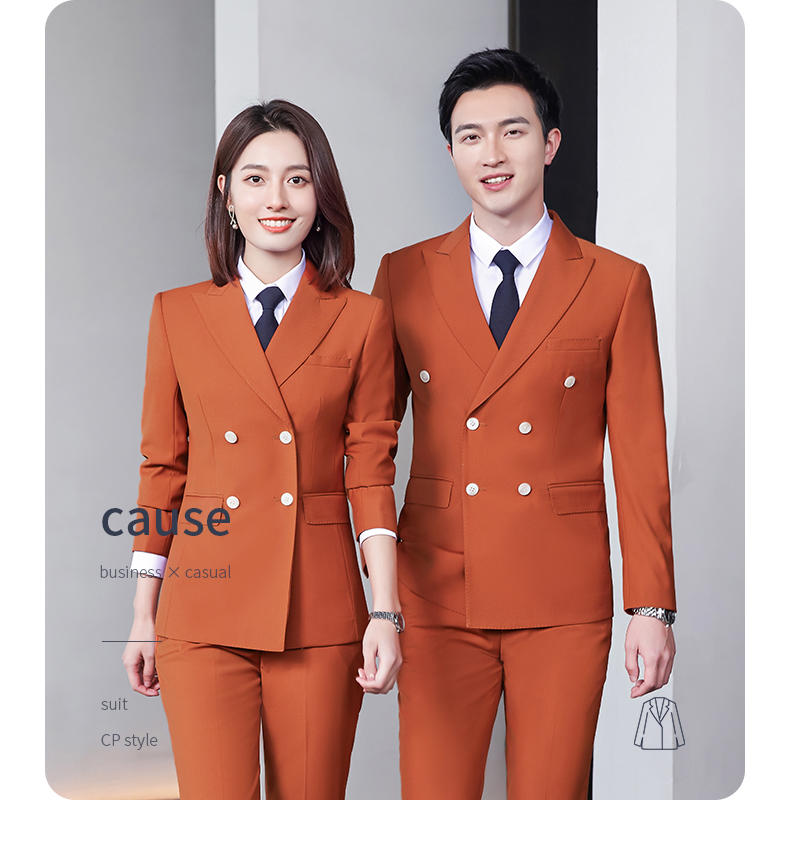 E-5 Style/thick Imitation Wool/double Breasted Suit (8 Colors - Out Of Stock, Customized Upon Order), Black Ample Suit Slim Fit Version