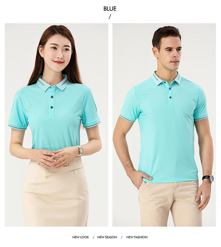 F9102 # Nylon Dynamic Beaded Polo Short Sleeve Collar