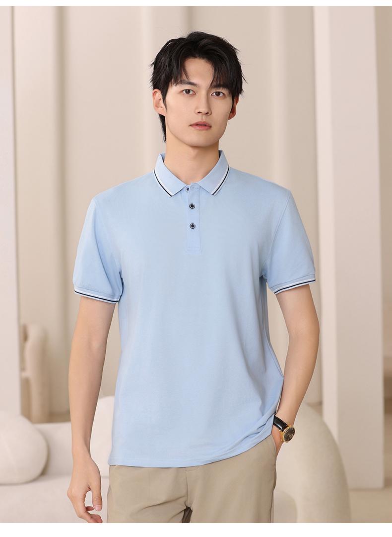 F6808-190g Combed Tencel Cotton T-shirt With Collar, Polo Shirt, Polo Short Sleeved Collar