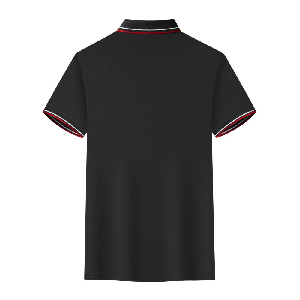 BT6698 Mulberry Silk Intercolor Collar Polo Short Sleeve Collar