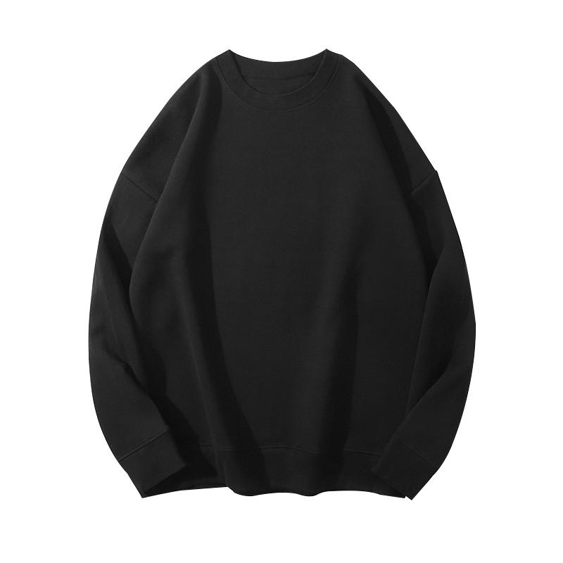 EP111-330g Fleece Cotton Composite Milk Silk Falling Shoulder Loose Round Neck Hoodie