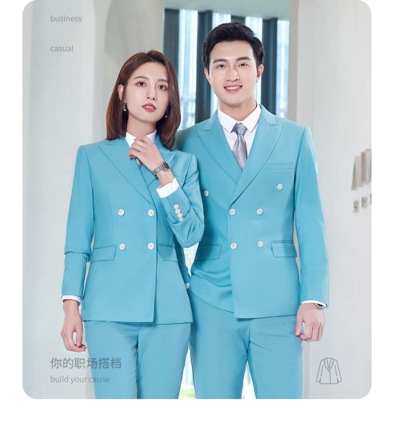 E-5 Style/thick Imitation Wool/double Breasted Suit (8 Colors - Out Of Stock, Customized Upon Order), Black Ample Suit Slim Fit Version