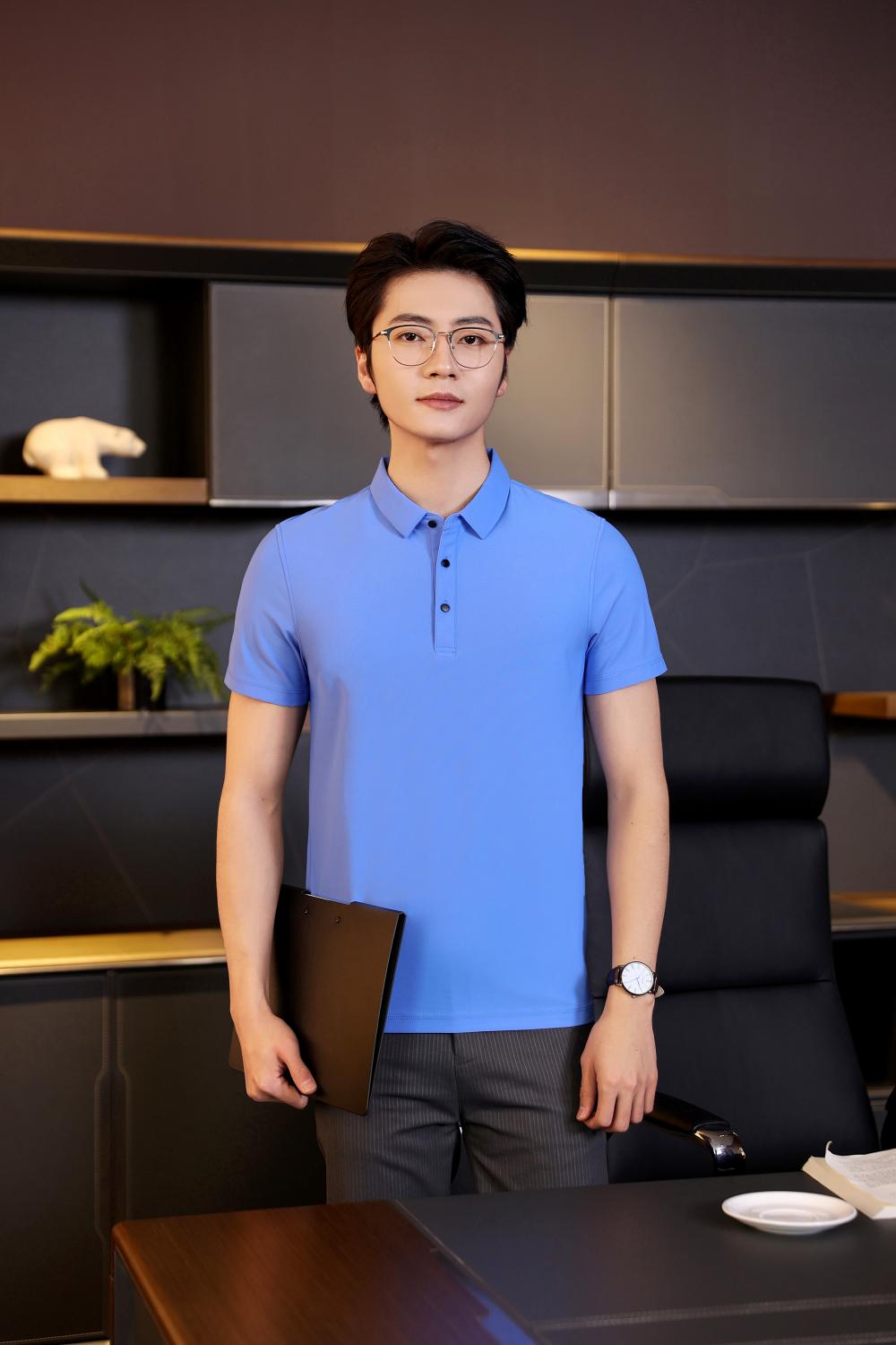 F9106 # Nylon Dynamic Beaded Polo Short Sleeve Collar