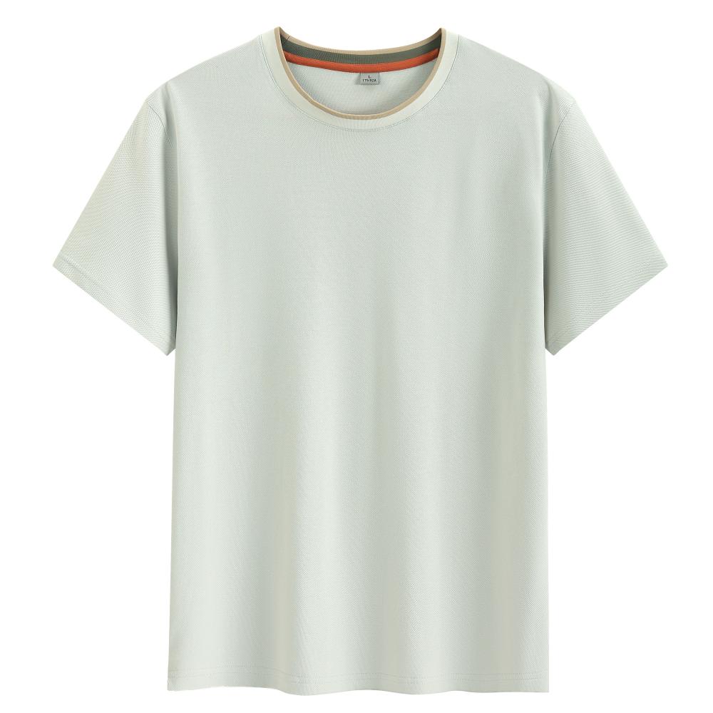 247 (Looking At Dongting Lake) Large Mesh Wide Version Round Neck T-shirt Short Sleeve Round Neck