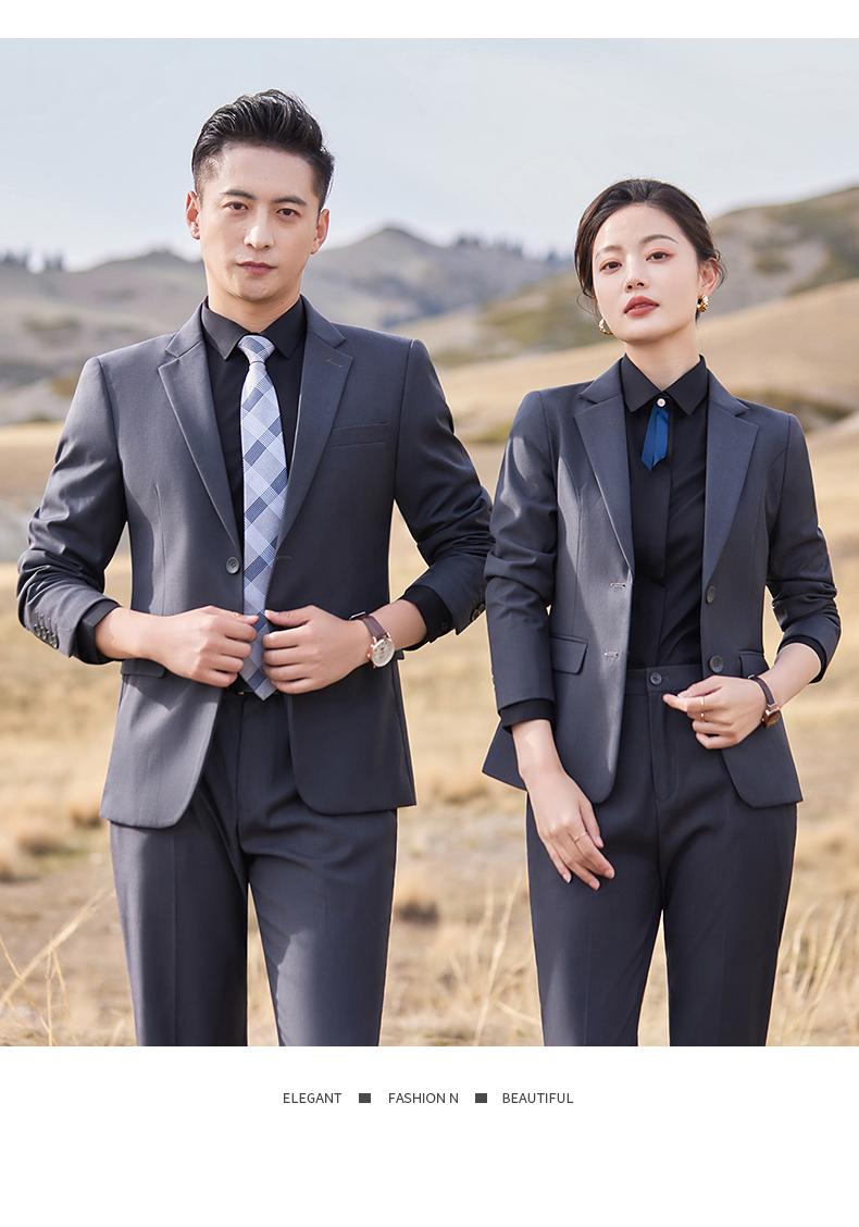 E198/Double Button Beadless Edge/Imitation Wool Thickened TR-460g Suit Set