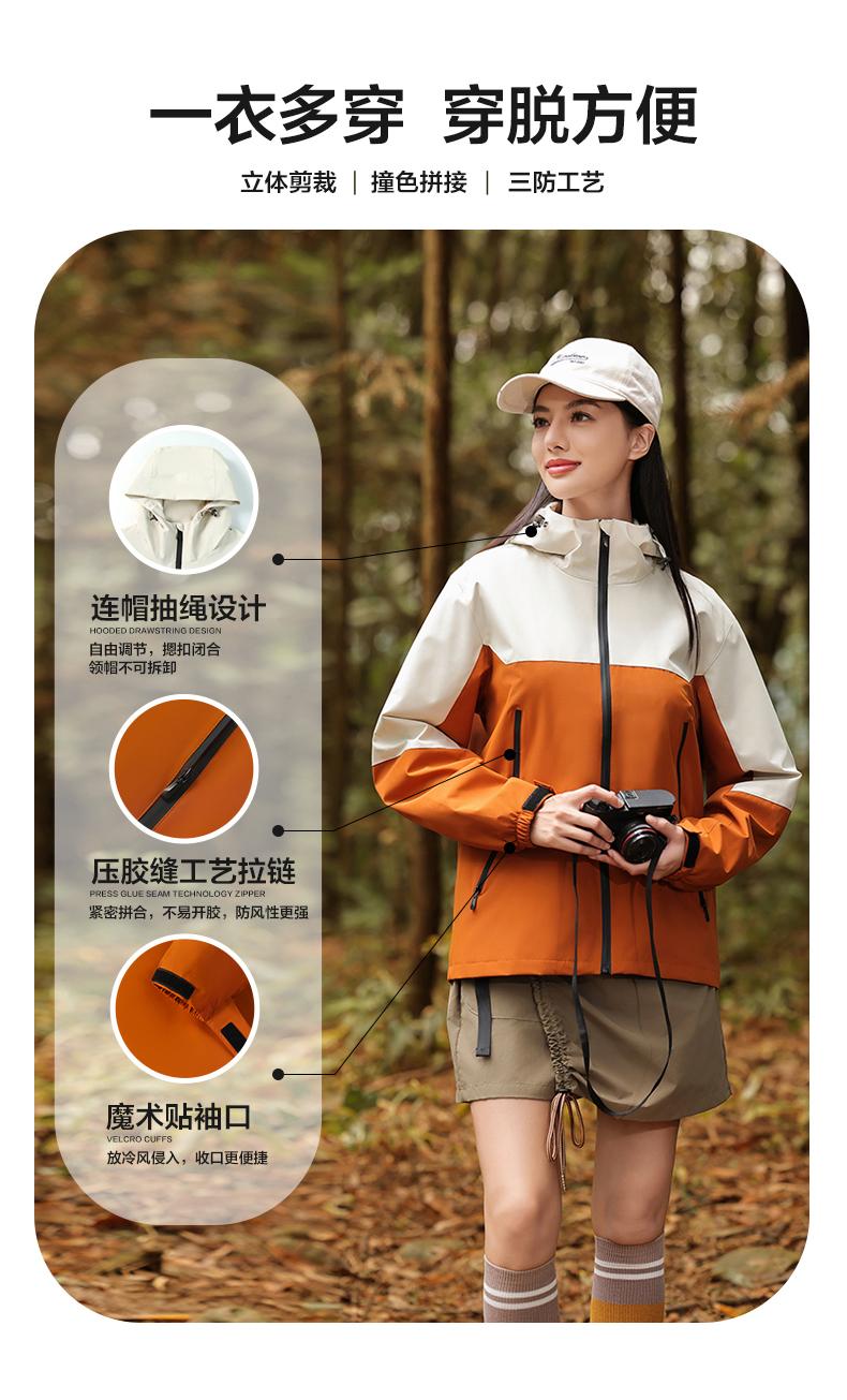 JK6880 Autumn New Product Hooded Color Blocked Windbreaker Thin Anti Static And Self Heating Graphene Single Layer Stormtrooper