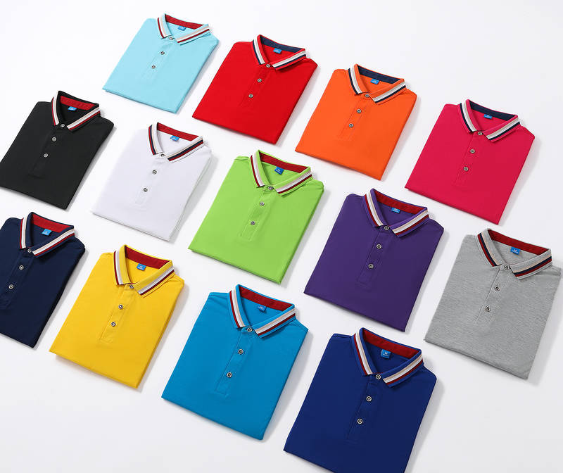 F6885 # Double Sided Collar Short Sleeved Lapel Business Polo Shirt