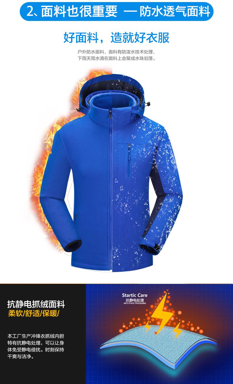 F1051 Three In One Two Piece Set Windproof, Waterproof, Warm Outdoor Sports Jacket Work Clothes Customizable Logo