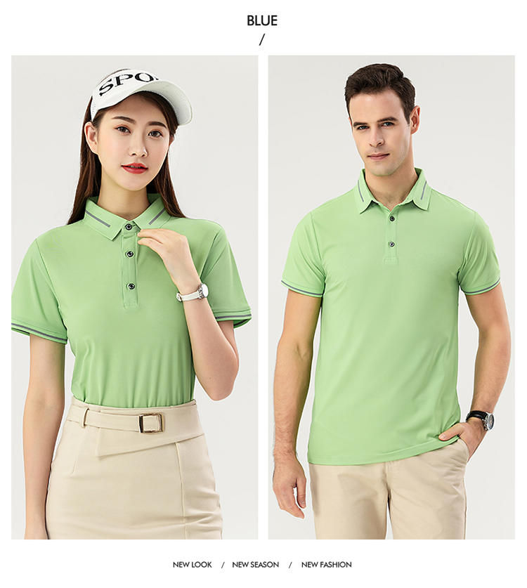 F9102 # Nylon Dynamic Beaded Polo Short Sleeve Collar