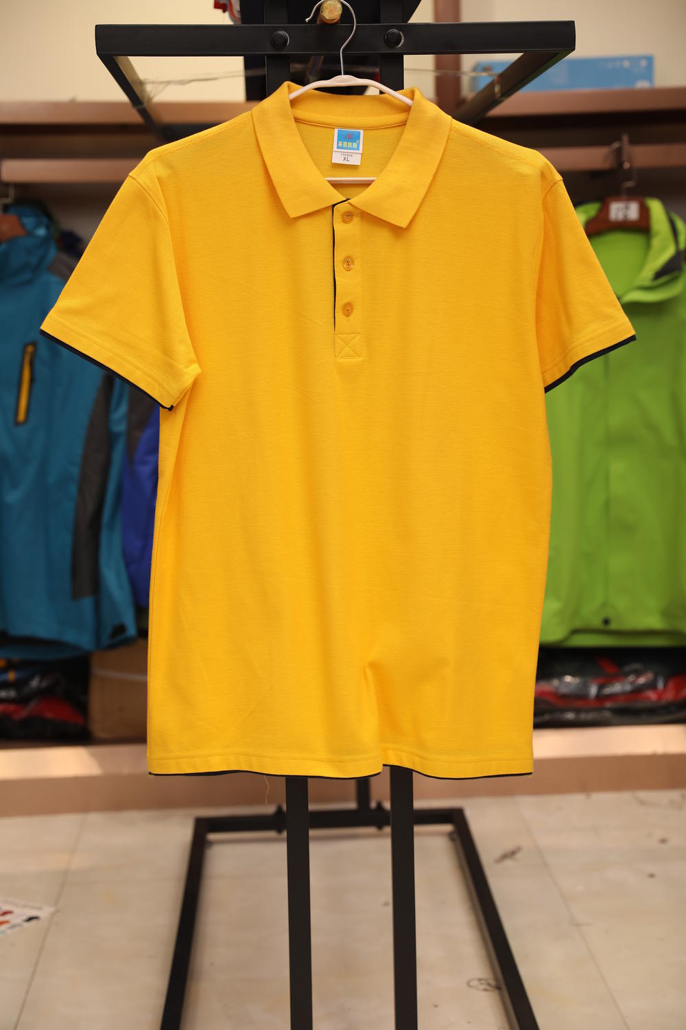 102TBG-A Thick Double Hem Polo Short Sleeve Collar