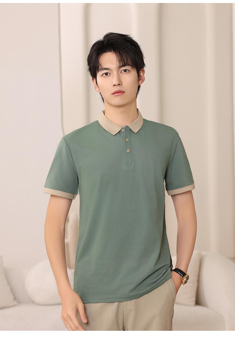 F6805-200g Tencel T-shirt With Polo Collar And Polo Short Sleeved Collar