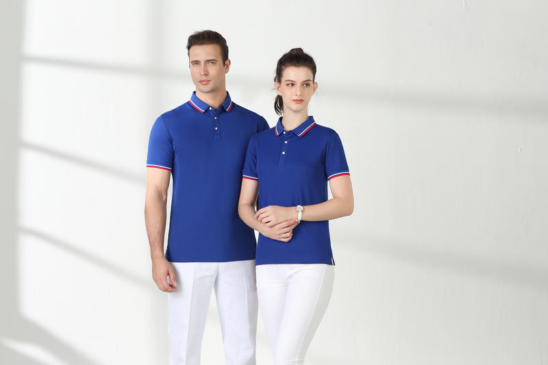 6016 Ice Cool Cotton Double Color Collar Polo Short Sleeve Collar