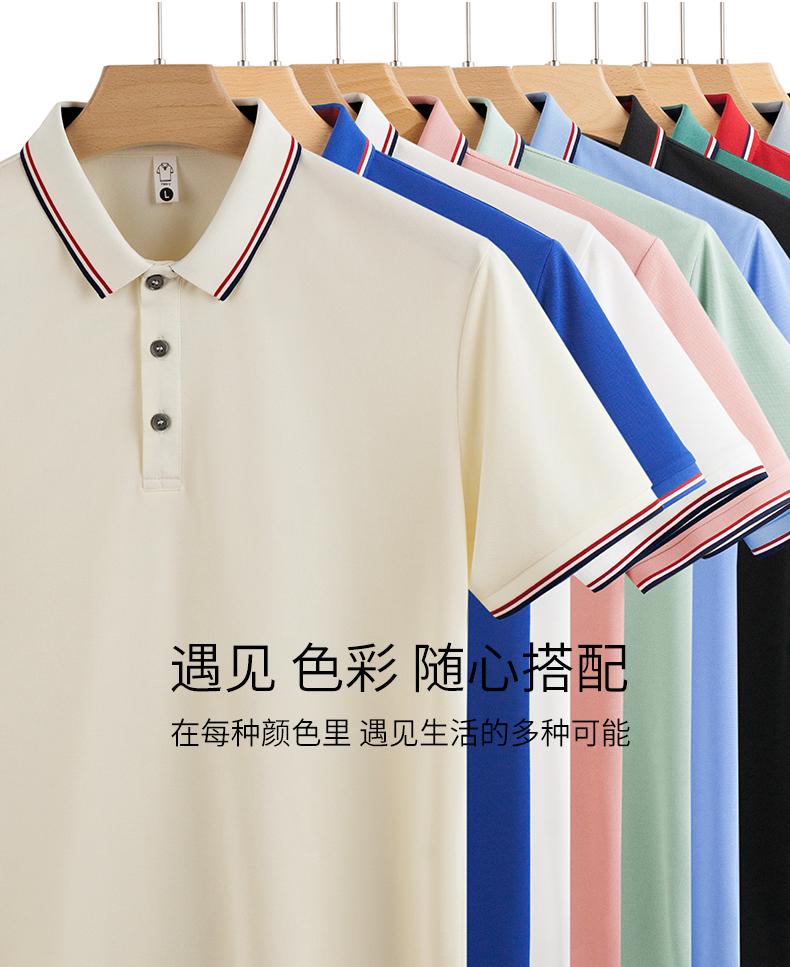 F8809-190g Ice Silk Sharp Jade Intercolor Classic Polo Short Sleeve Collar