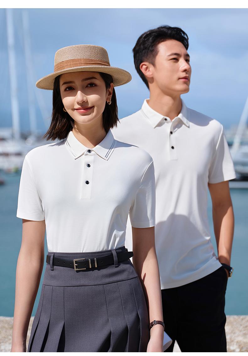 T71 Silk Brocade Second Level Collar, Double-sided Seamless Lapel, Polo Short Sleeved Lapel