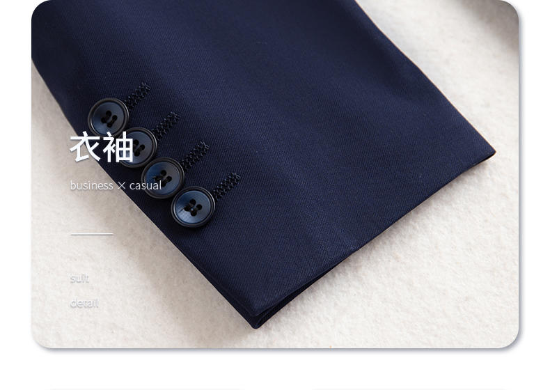 E-5 Style/thick Imitation Wool/double Breasted Suit (8 Colors - Out Of Stock, Customized Upon Order), Black Ample Suit Slim Fit Version