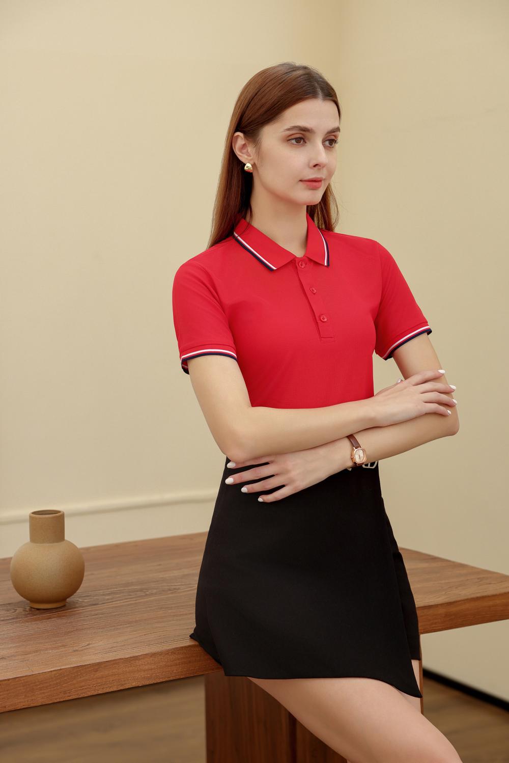 F6208-190 Intergram Color Collar Shake Hands Internet Famous Polo Short Sleeved Lapel