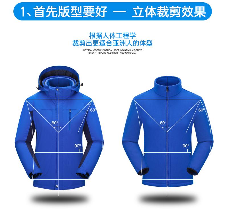 F1051 Three In One Two Piece Set Windproof, Waterproof, Warm Outdoor Sports Jacket Work Clothes Customizable Logo