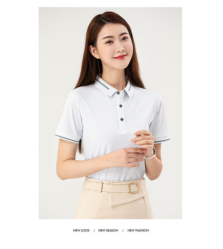 F9102 # Nylon Dynamic Beaded Polo Short Sleeve Collar