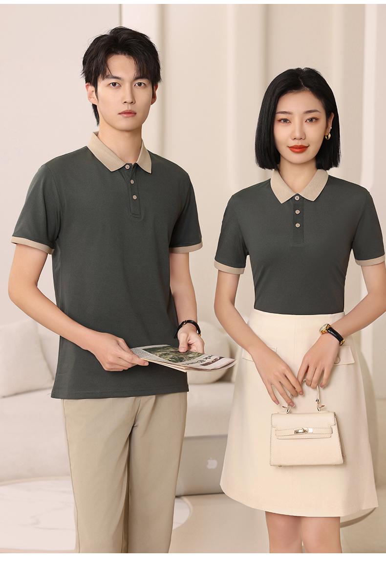 F6805-200g Tencel T-shirt With Polo Collar And Polo Short Sleeved Collar