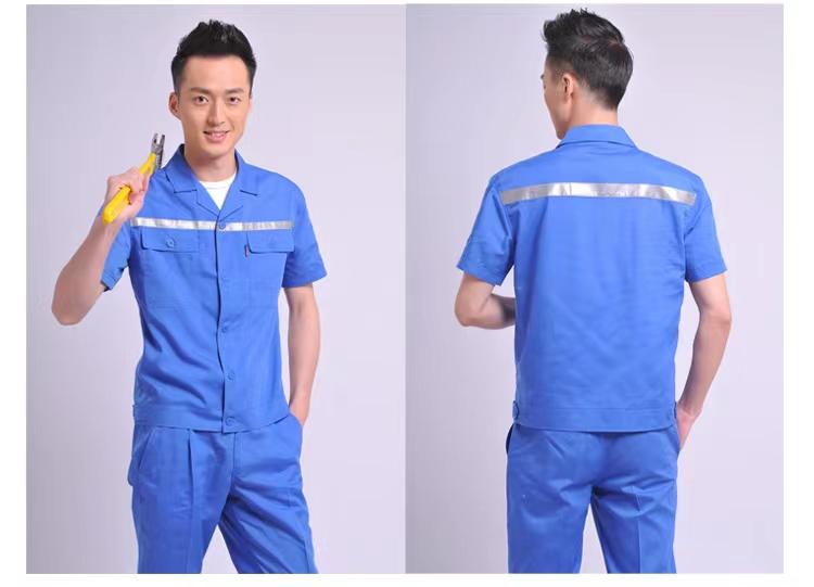 Summer Long Summer Short MYQJ635 Button Style Polyester Cotton Poplin Fabric 3-color Workwear Short Sleeved Workwear