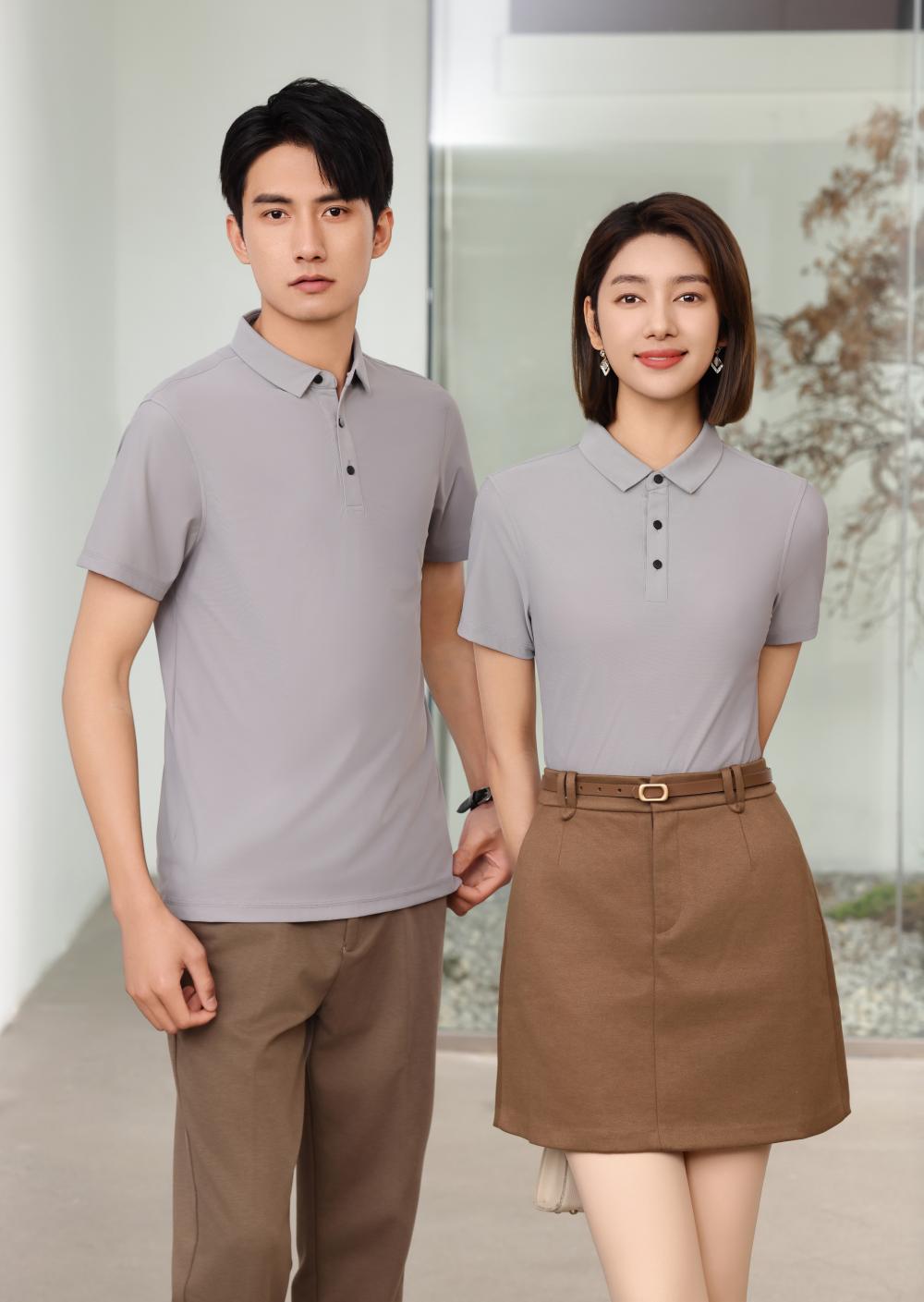 BT6678 High-end Semi Seamless Lapel Polo Short Sleeved Lapel