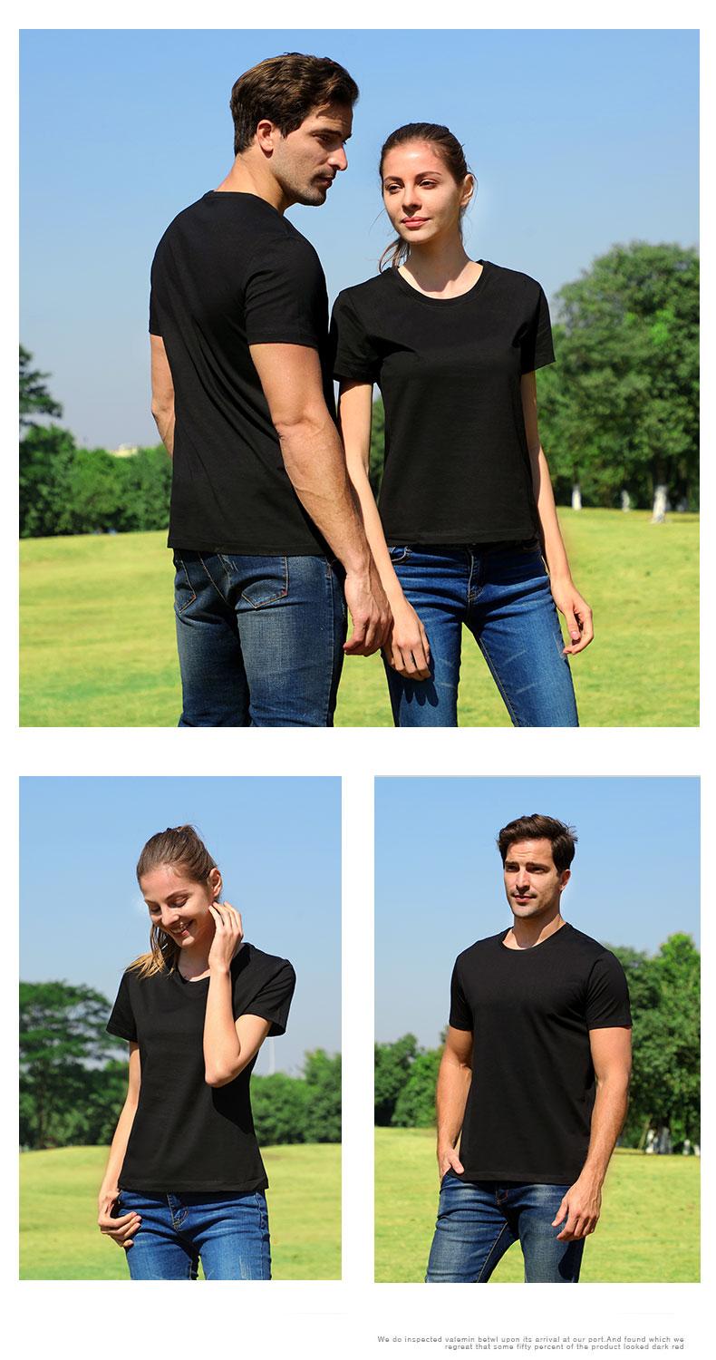 A8002-190g Silk Cotton Round Neck Short Sleeved T-shirt Short Sleeved Round Neck