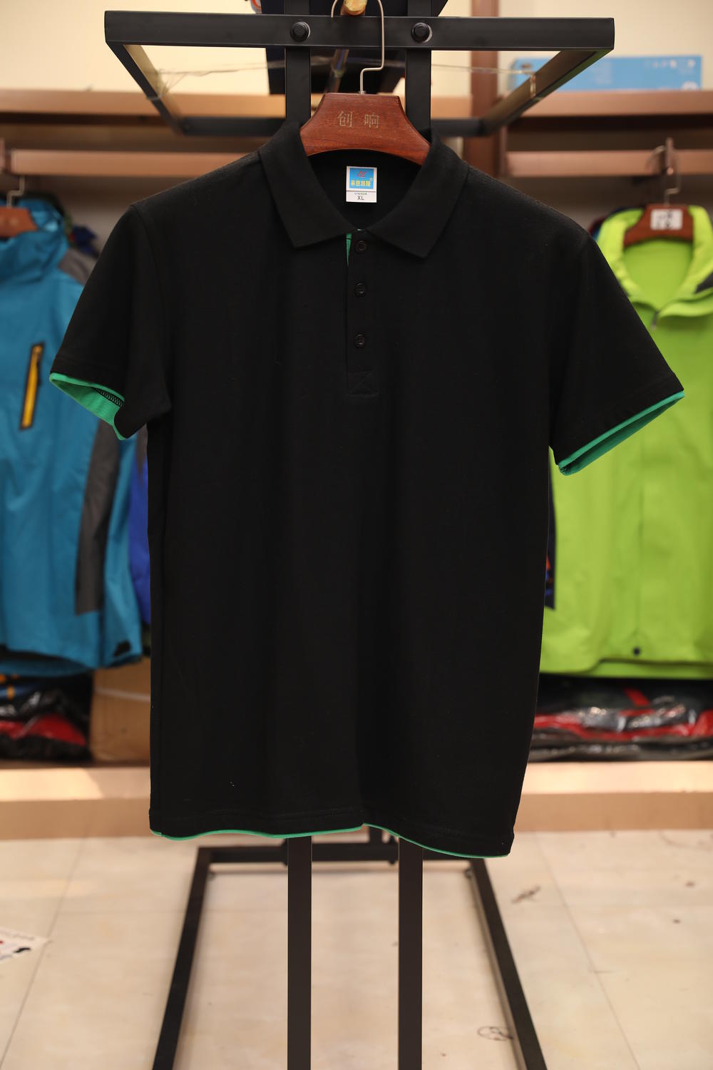 102TBG-A Thick Double Hem Polo Short Sleeve Collar