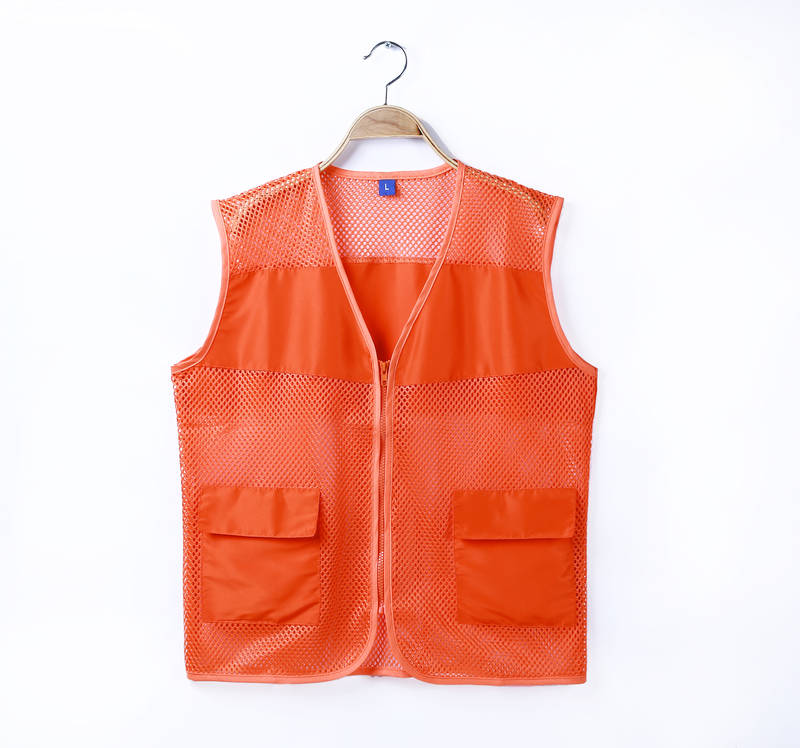 1805 Peach Fishing Net With Bag Vest Single-layer