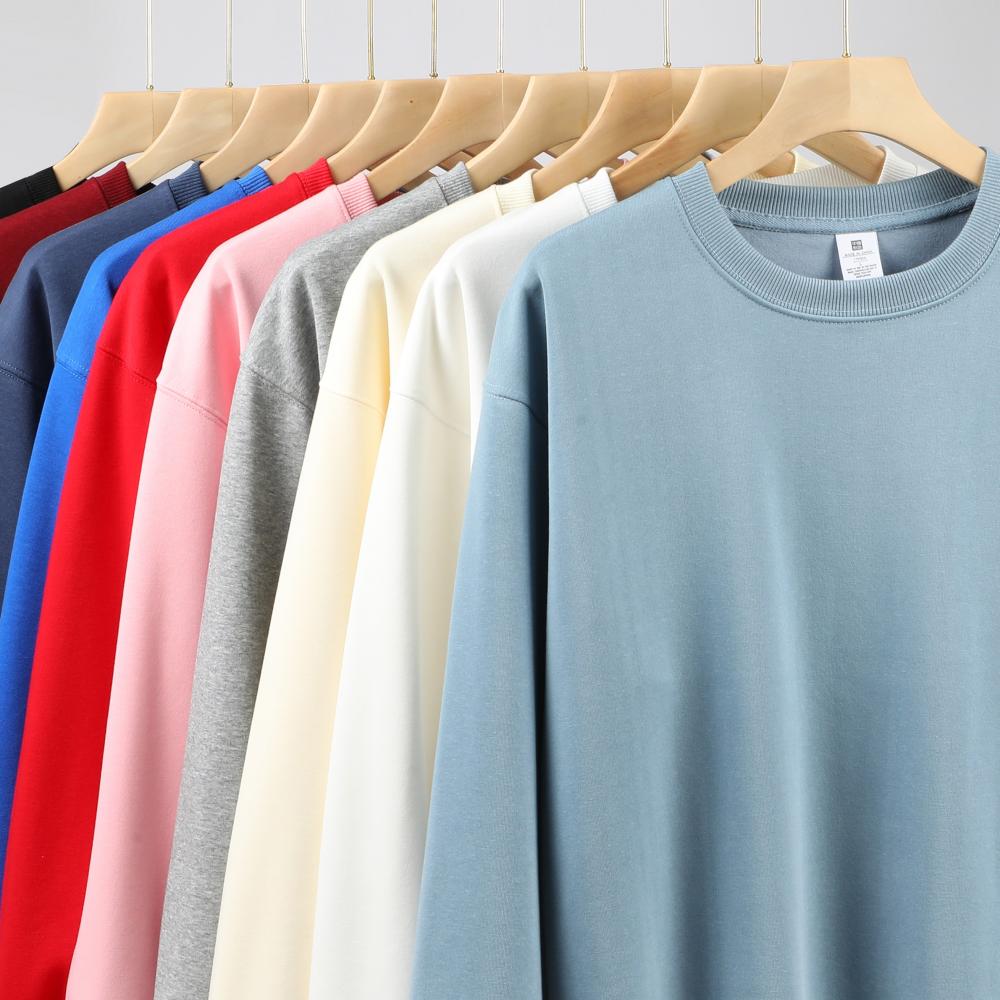 Composite Cotton Top Silk Shoulder Sweatshirt Round Neck