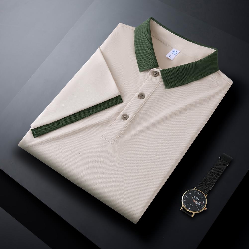 CX2601 Color Blocked Polo Short Sleeved Lapel