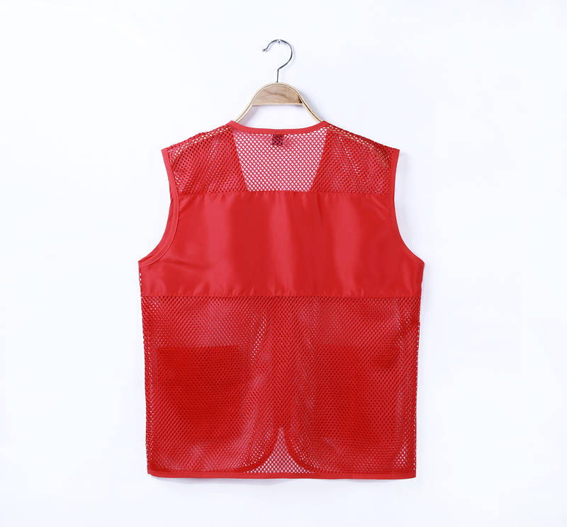 1805 Peach Fishing Net With Bag Vest Single-layer